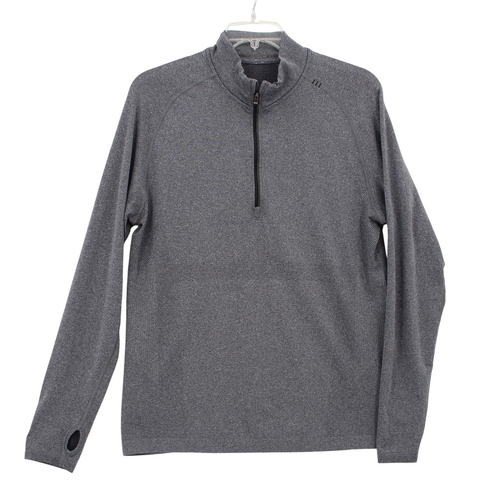 Lululemon Metal Vent Tech‎ 1/2 Zip Pullover Mens Large Grey Thumbholes FLAWED
